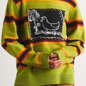 THE ELDER STATESMAN+INNER CITY ARTS: Wool/Cashmere Crew - XS